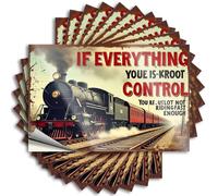 Steam Train Speeding with Bold Text: 'if Everything You Control is Kroot Mens Decor Western DIY | Spring Stickers Tumbler Removable Vinyl Sticker Decal(6X9CM)