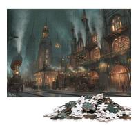 Steam Train Station Wooden Jigsaw Puzzles for Adults Fun 500 Pieces Education Game Decoration Toy Intellectual Game Stress Relief Relaxation And Intelligence 500pcs (52x38cm)