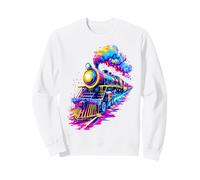 Steam Train Steam Engine Train Drip Paint Style Men Women Sweatshirt