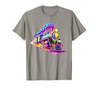 Steam Train Steam Engine Train Drip Paint Style Men Women T-Shirt