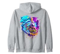 Steam Train Steam Engine Train Drip Paint Style Men Women Zip Hoodie