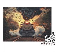 Steam Train Through Forest 1000 Piece Jigsaw Puzzle Paper for Adults Sunset Scenery Mindfulness Family Relax Gift 38x26cm/1000pcs
