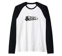 Steam Train Train Narrow Gauge Raglan Baseball Tee