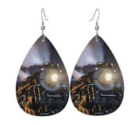Steam Train Trendy Leather Teardrop Earring Lightweight Bohemian Earrings Set Jewelry Gift For Women Girl