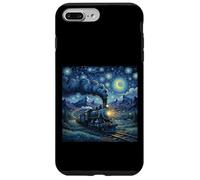 Steam Train Under Swirling Night Sky Starry Night Style Art Case for iPhone 7 Plus/8 Plus