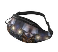 Steam Train Unisex Sport Casual Crossbody Sling Bag, Lightweight Adjustable Chest Pack with Headphone Jack, Durable Polyester Fabric (All-Over Print)