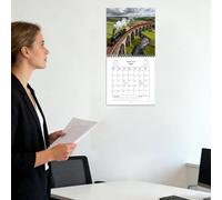 Steam Train Wall Calendar 2026 - Full Year Planner January - December | Decorative Calendar for Home, Living Room, Study Room, Classroom Planning