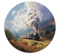 Steam Train with Smoke Jigsaw Puzzles. 1000pcs (67.5x67.5cm) Whimsical Challenge Toy for Educational Games Gifts