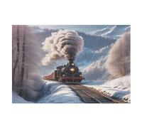 Steam Train Wooden Jigsaw Puzzles 1000 Piece Puzzle For Adults. Challenging To Complete But Fun And Humorous Jigsaws （75×50cm）