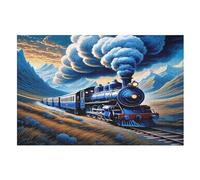Steam Train Wooden Jigsaw Puzzles 1000 Piece Puzzle For Adults. Challenging To Complete But Fun And Humorous Jigsaws (75×50cm)