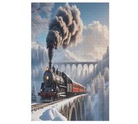 Steam Train Wooden Jigsaw Puzzles for Adults 1000 Pieces Jigsaw Puzzle For Kids Age 12 Educational Game Toys 78×53cm