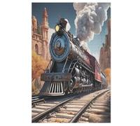 Steam Train Wooden Jigsaws Puzzles for Adults 1000 Jigsaw Puzzle, Decompressing Intellectual Educational Toy for Kids 78×53cm