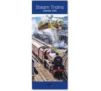 Steam Trains 2026 Slim Wall Calendar - Month to View, 12 Amazing images