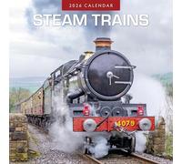 Steam Trains - 2026 Square Wall Calendar - by Red Robin Publishing
