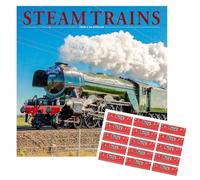 Steam Trains Calendar 2026 | 16 months | with FREE Organisational Stickers, Steam Train Gift