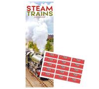 Steam Trains Calendar 2026 Slimline with Organisational Stickers | Slimline Steam Trains 12 Month Calendar | January 2026 to December 2026