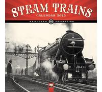 Steam Trains Heritage Wall Calendar 2025 (Art Calendar)