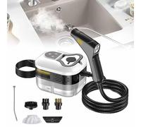 Steam Washer, 1500W Portable Steam Washer, 6-speed Adjustable, 1.2L Water Tank And 4 Brush Heads, 15 Seconds Quick Heat Depth Cleaning, Kitchen Living Room Furniture Car Sofa Cleaning,White