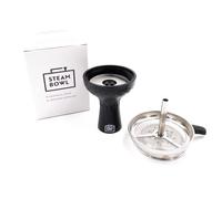 STEAMBOWL Shisha Silicone Head + Chimney Attachment 2.0 - Suitable for Any Shisha - Heat-Optimised Premium Chimney Head Set - Accessories Water Pipe - Shisha Head with Tobacco Plate in Gift Packaging