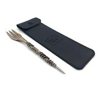 STEAMBOWL Shisha Tobacco Fork with Hole Punch Wave Gold | High Quality Fork for Tobacco with Foil Cutter | 2 in 1 Fork Perfect for Phunnel Stone Head and Clay Head | with Storage Bag