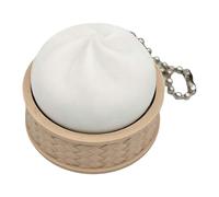 Steamed Bun Sensory Keychain - Cute Squishy Food Keyring Toy, Soft Material Lightweight, Keychain Fidget Accessory, Stress Relief Gadget, Fun Play Item for Kids Teens Adults Students