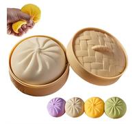 Steamed Stuffed Bun Dumpling Stress Balls for Adults,TPR Squeeze Sensory Fidget Toy,Squeeze Dough Ball Stress Relief Toy,for Anxiety & ADHD - Novelty Fake Food Gift for Adults