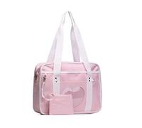 STEAMEDBUN Kawaii Ita Bag Japanese School Bag Cute Tote Bag Large Shoulder Anime Heart Purse, Pink, 14.8x4.8x11 inch (LxWxH)