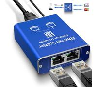 STEAMEMO - Gigabit Ethernet Splitter 1 to 2, Network Ethernet Splitter, LAN Splitter with USB Power Cable, High Speed 1000Mbps RJ45 Splitter for Cat5/5e/6/7/8 Cable [2 Devices