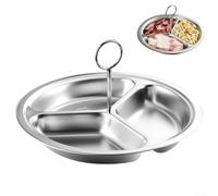 Steamer Basket Rack Set Stainless Steel 3 Cavities Steamer Basket Rack with Handle Fast Steaming Grid Baskets Divider for Vegetables Cooking(23cm)