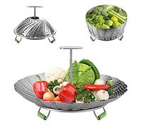 Steamer Basket, Stainless Steel Vegetable Collapsible Steamer Cookware Insert for Steaming Seafood Cooking