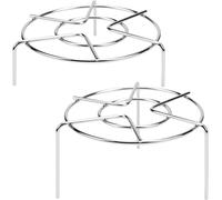 Steamer Basket Stainless Steel Vegetable Steamer Insert Cookwar, 2.8" Tall Trivet for Instant Po3 Qt, Heavy Duty Round Steaming Stand,for Veggie Seafood Cooking Pot (6.4" Round - 2 Pcs)