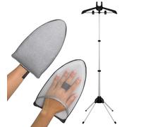 Steamer Hanger Stand with Garment Steamer Ironing Gloves,Garment hanger for steaming clothes,Steam rack for clothes,Handheld garment steamer rack