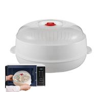 Steamer Microwave,Steaming Basket with Tray - Non Stick Microwave Steamer with Lid and Tray for Rice, Vegetable, Noodle, Dumpling, Egg, Cooking, Kitchen