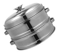 Steamer Pot Basket for Steaming Food Stainless Steel with Lid | Silver Finish, Holes Design, Stackable Insert, for Heating Food and Preserving Color Shape Taste Texture