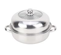 Steamer Pot,Single Layer Stockpot Steaming Pot Food Steamer Pot Steam Pot with Steamer Basket Cooking Stock Pot Steamer for Cooking for Dumplings Seafood Veggie Stews Homemade Soups