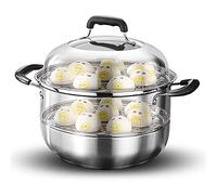 Steamer Pot/Soup pot/304 Stainless Steel for Food Contact,3-Layer Thickened Composite Pot Bottom,Steamed Buns,stewed Chicken Soup, 28CM