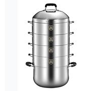 Steamer Pot/Soup Pot/ 304 Stainless Steel for Food Contact, Thickened 3-Layer Energy-generating Pot Bottom, Steamed Buns, 32CM