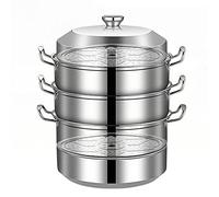 Steamer Pot/Soup Pot/Extra Thick austenitic Stainless Steel,Thickened one-Piece Bottom,Steamed Seafood,Steamed Steamed Buns, 40cm
