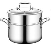 Steamer Pot/Soup Pot/Food Grade 304 Stainless Steel,3.1mm Thick 5-Layer Composite Pot Body,Steamed Seafood,stewed Chicken Soup, 22cm