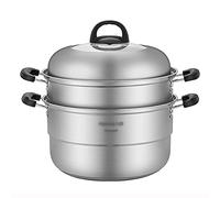 Steamer Pot,Soup Pot,Food-Grade 304 Stainless Steel,Steel-Aluminum-Steel Thickened 3-Layer Composite Pot Bottom,Steamed Buns