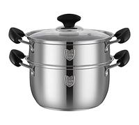Steamer Pot/Soup Pot/Small Milk Pot/Thickened 304 Stainless Steel Pot,3-Layer Composite Pot Bottom,Steamed Seafood,Chicken Soup, 28cm