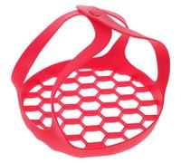 Steamer Rack with Handles Silicone Pressure Cooker Sling Winter Season | Food Grade Silicone, Red Interlock Design, Lifts Springform Pans and Bowls, Kitchen Cooking Helper