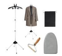 Steamer Stand for Clothes Steaming Rack for Clothes Steamer Holder for Clothes Iron stand Garment Steamer Rack 360° Rotating Hanger Holder Stand with Ironing Gloves Clothing Fuzz Remover