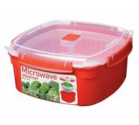 Steamer with Removable Basket, 3.2 L - Red/Clear Sistema