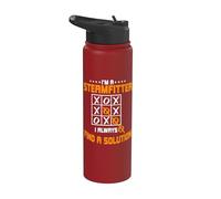 Steamfitter Tic-Tac-Toe Pipefitter Tradesman Plumber Pipe Stainless Steel Insulated Water Bottle