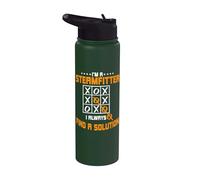 Steamfitter Tic-Tac-Toe Pipefitter Tradesman Plumber Pipe Stainless Steel Insulated Water Bottle