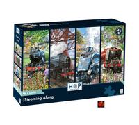Steaming Along Steam Train Multi Pack of 4 x 500 piece jigsaw puzzles by HOP NEW