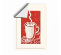 Steaming Cup Graphic Art Unframed Wall Art Print A3 (42×29.7cm), Wall Decor for Living Room, Bedroom, Office & Home, Art Gift