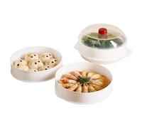 Steaming - Double Layer Steamer Pot, Microwave Cookware for Rice Pies Vegetables Homemade Food Restaurant