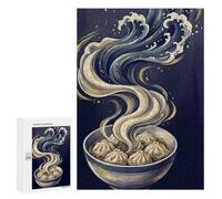 Steaming Dumplings with Ocean Waves Jigsaw Puzzle, 300 PCS, Indoor Activity for The Home, A Mindful Leisure Activity for Puzzle Lovers, at Home